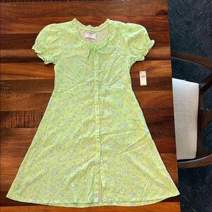 Old Navy Light Green Floral Kids Dress